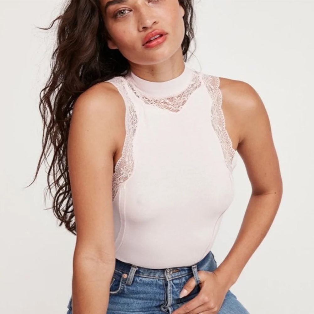 Free People Dale Ballet Lace Cut Out Tank Top